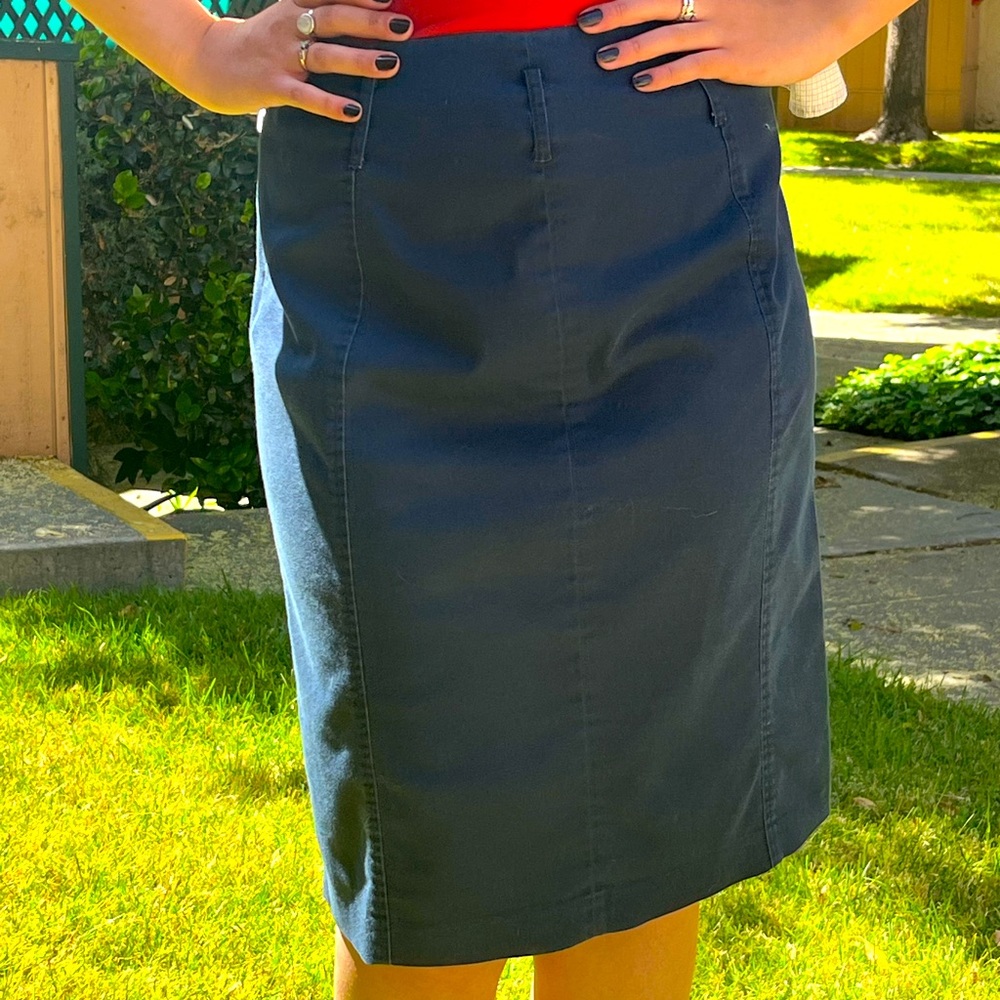 Navy Blue Stretch Skirt from Loft